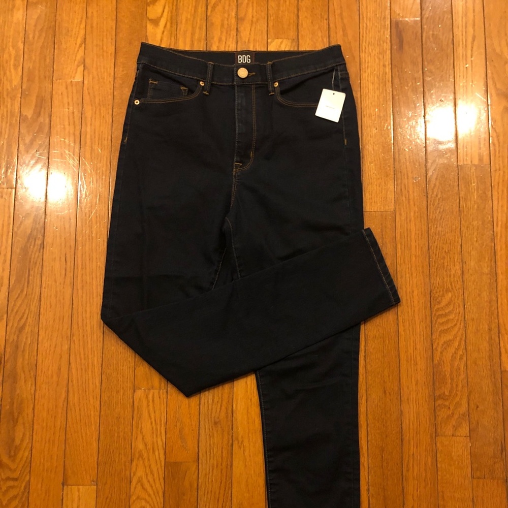 dark wash twig high rise jeans